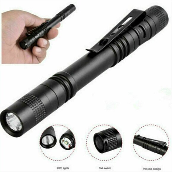2x Tactical Flashlight Small LED Torch Light Mini Super Bright Penlight - Picture 5 of 7